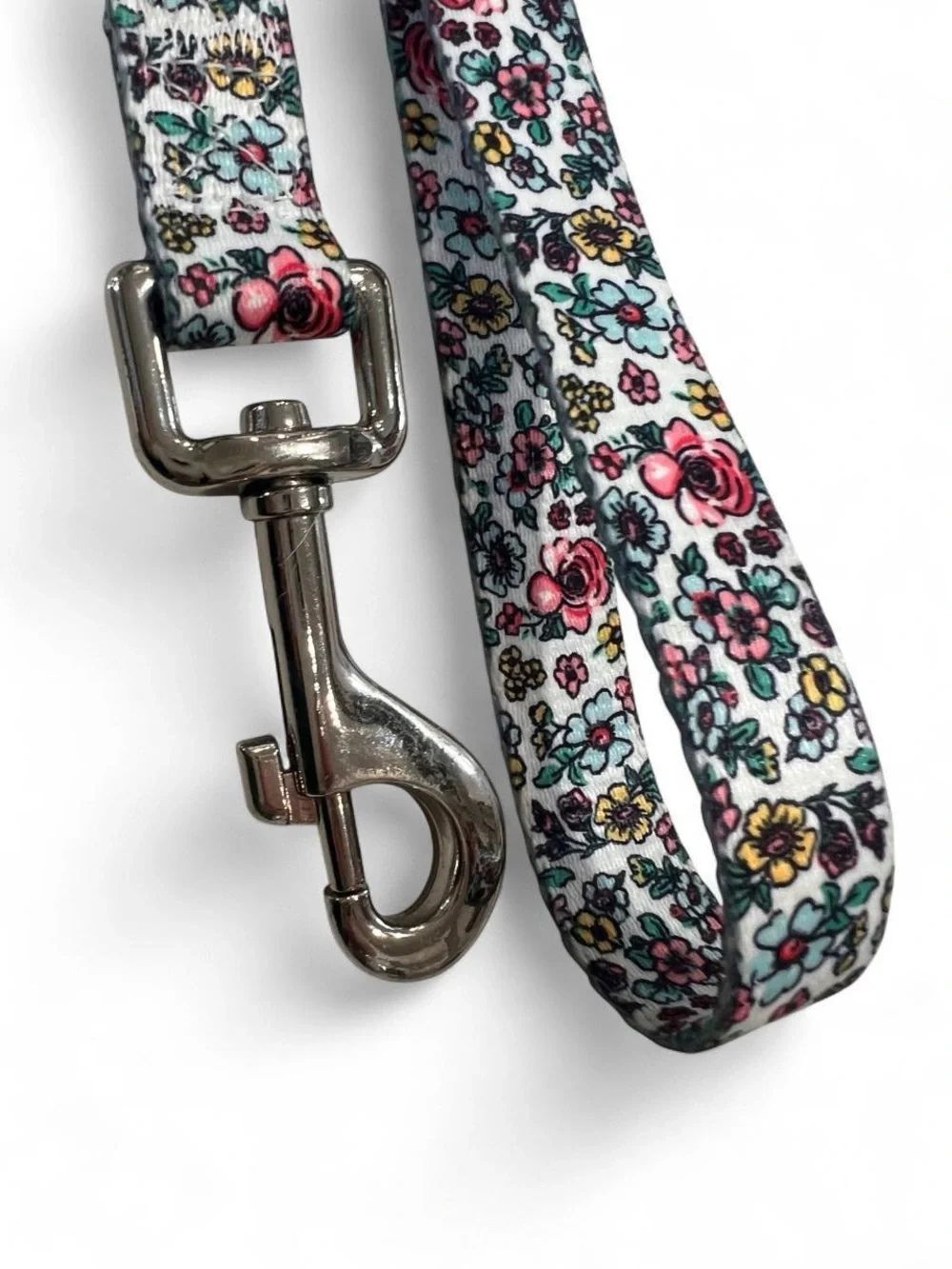 Floral Printed Dog Collar and Leash Set - Pink/Green